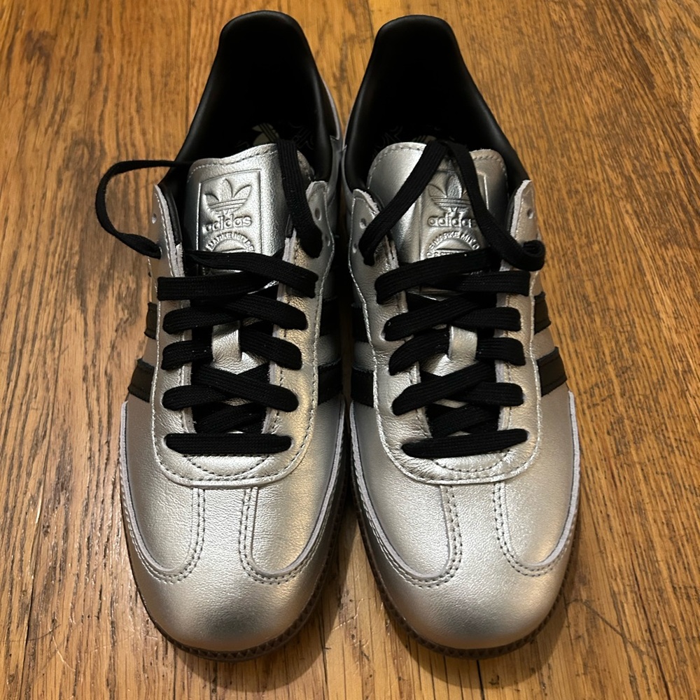 Silver Adidas Sambas